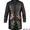 Singer Selena Quintanilla Embroidered Black Coat