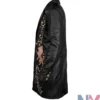 Singer Selena Quintanilla Embroidered Black Long Coat SIde View