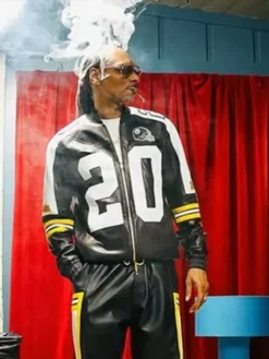 Snoop Dogg DJing Pittsburgh Steelers Leather Bomber Jacket