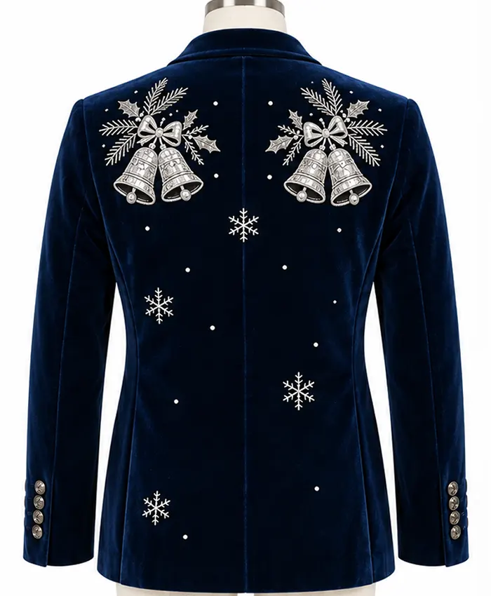 Snowman-Christmas-Blue-Velvet-Blazer-On-Christmas-Sale