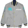 Sonic The Hedgehog Silver Printed Lightweight Bomber Varsity Jacket For Men's and Women's