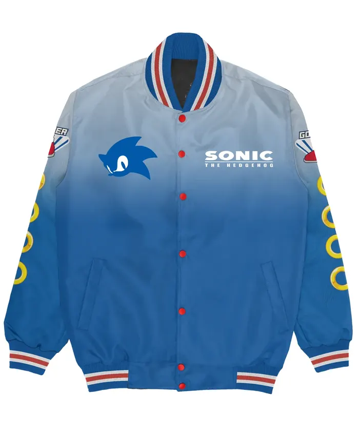 Sonic The Hedgehog Sonic Lightweight Bomber Varsity Jacket