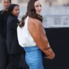 Sophie-Turner-Paris-Fashion-Week-2026-White-and-Blue-Panel-Cropped-Leather-Jacket-Back