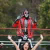 Street Fighter Mexico City La Parka Red Biker Jacket For Sale