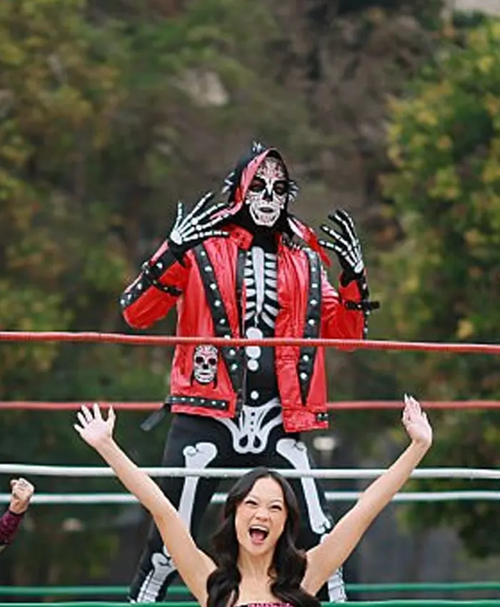 Street Fighter Mexico City La Parka Red Biker Jacket For Sale