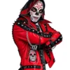 Street Fighter Mexico City La Parka Red Biker Leather Jacket