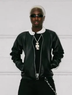 TML Vibez London Black Leather Jacket
