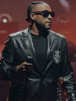 The Last King World Tour 2026 Don Omar Black Leather Coat