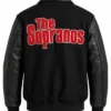 The Sopranos Logo Black Varsity Jacket Back View