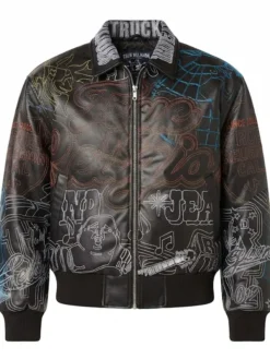 True Religion Trophy Retro Bomber Jacket ZIP UP