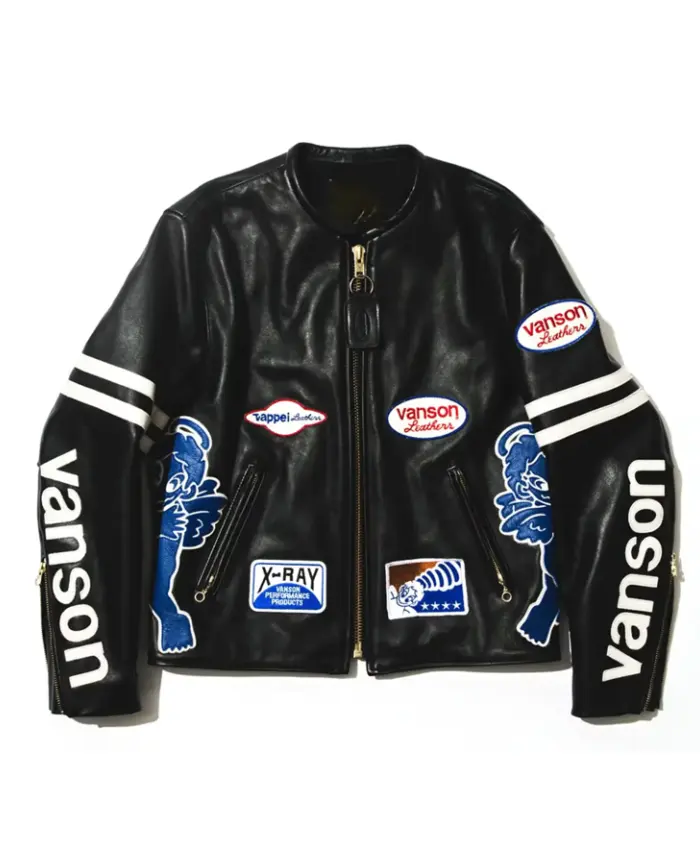 Vanson leathers X Tappei X Future Archive B Jacket Black