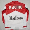 Vintage 90s Marlboro Racing Leather Jacket red white