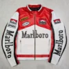 Vintage Marlboro Racing Red White Leather Jacket