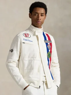 White Ralph Lauren Racing Jacket for Men