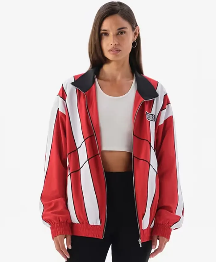 Womens San Francisco 49ers Off Season x NFL Scarlet Red Windbreaker Jacket