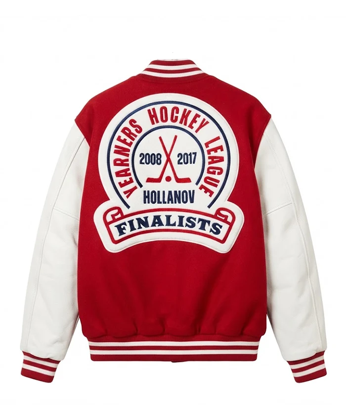Yearners-Hockey-League-Chenille-Red-and-White-Varsity-Jacket-On-Sale