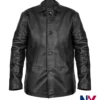 Zachary Levi Movie Spy Kids Armageddon Terrence Tango Black Leather Jacket front view