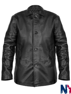 Zachary Levi Movie Spy Kids Armageddon Terrence Tango Black Leather Jacket front view