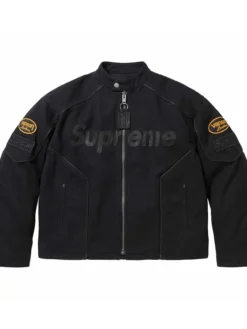 supreme x vanson leathers cordura cotton jacket black